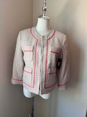 View Women's Tweed Blazer Jacket Size 10